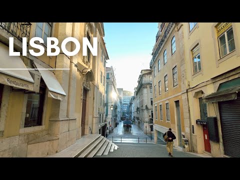 An April Morning Walk in Downtown Lisbon PORTUGAL