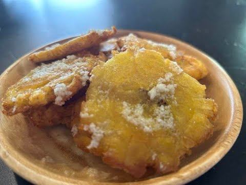 How to Make Fried Plantains with Garlic Paste Tostones