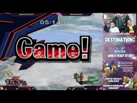 Road to EVO 1/21/16 - SK (Fox) vs. SHY (Falco) - SSBM Winners Round 2