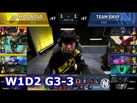 Dignitas vs Team EnVyUs | Game 3 S7 NA LCS Summer 2017 Week 1 Day 2 | DIG vs NV G3 W1D2