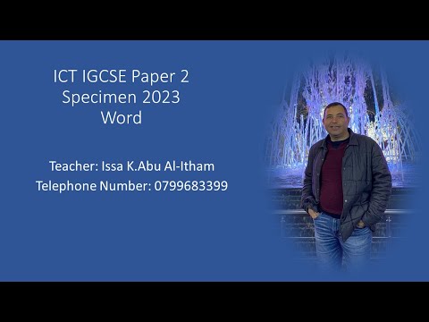 ICT IGCSE Paper 2 Specimen 2023 Document Production Word Part 1 0417