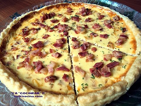 Quiche de hojaldre a la carbonara