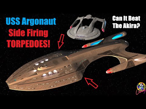 USS Argonaut SIDE FIRING TORPEDOES VS Akira Class - Star Trek Starship Battles - Bridge Commander