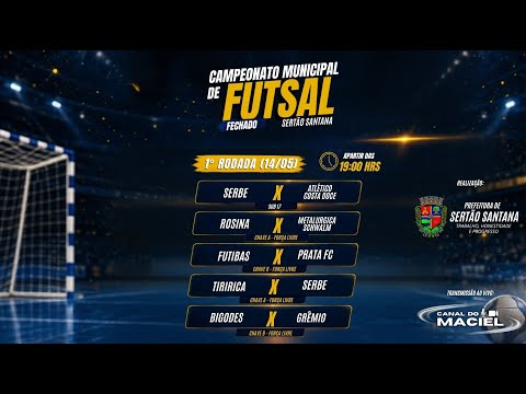 1º RODADA - CAMPEONATO MUNICIPAL DE FUTSAL FECHADO DE SERTÃO SANTANA 2026
