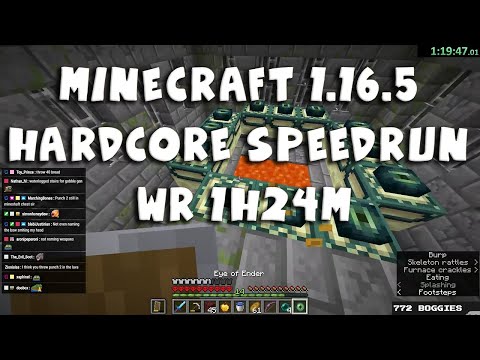 Harry's Minecraft 1.16.5 Hardcore Speedrun WORLD RECORD 1h24m22s