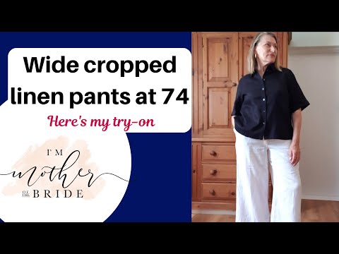 How to style wide linen cropped pants at 74