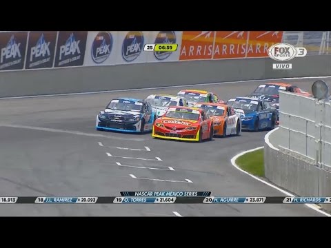 NASCAR PEAK México Series 2017. NPMxS Puebla. Restart & Battle for Win