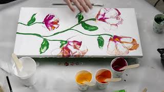 (802) *NEW* Straw Blown Flower Style with Acrylic Pour, How to Paint Abstract Flowers