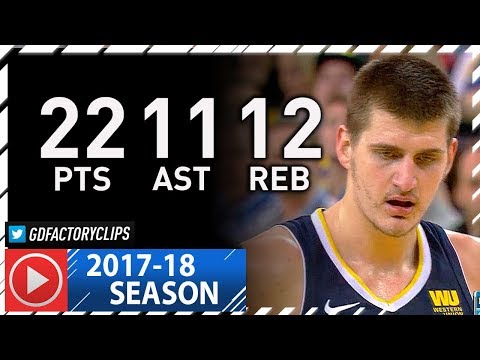 Nikola Jokic Triple-Double Full Highlights vs Warriors (2018.01.08) - 22 Pts, 11 Ast, 12 Reb