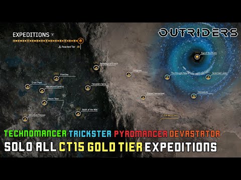 SOLO All Gold Tier Expeditions Challenge Tier 15 ALL 4 CLASSES. (Outriders - 56 TOTAL EXPEDITIONS)