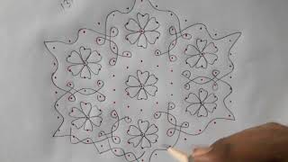 13x7 dots simple and easy rangoli || sankranthi chukkala muggulu || pongal kolam