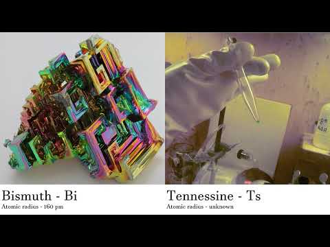 Bismuth - Bi vs Tennessine - Ts Comparing Element attributes Atoms