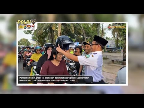 POLRES BELITUNG TIMUR BAGIKAN HELM GRATIS