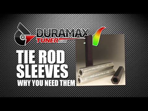 Part of a video titled Tie Rod Sleeves Why You Need Them - by Duramaxtuner.com - YouTube