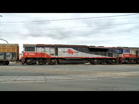 1PM9 SCT Freight Train At Thompson Road Level Crossing (3/3/2021) - PoathTV Australian Railways