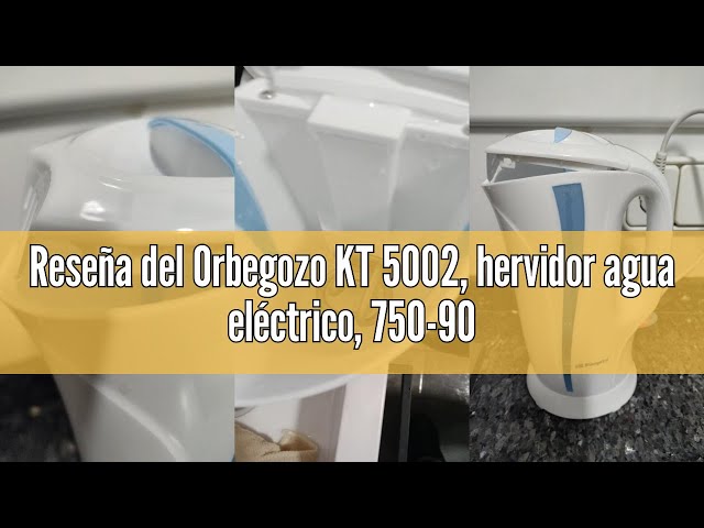 Vídeo relacionado con Orbegozo KT 5002, hervidor agua eléctrico, 750-900 W, 1 litro de capacidad, libre de BPA, jarra extraíble, filtro en la tapa, protección contra sobrecalentamiento, resistencia sumergida, color blanco