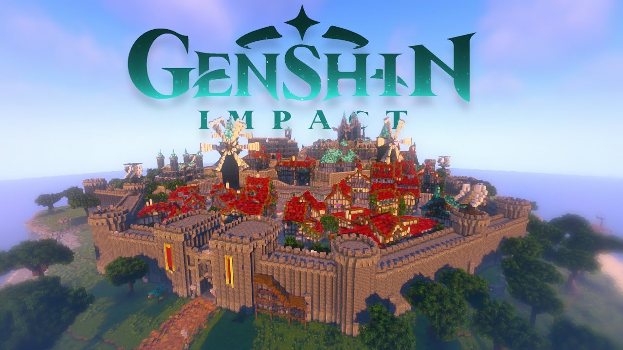 We made the ENTIRE City of Mondstadt from Genshin Impact in Minecraft! | 1:1 Scale - YouTube
