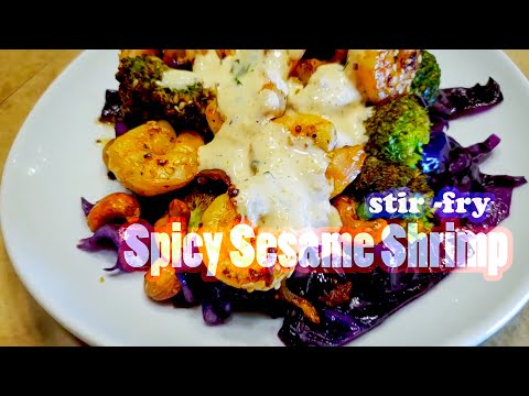 Spicy Sesame Shrimp Stir fry that everyone will love