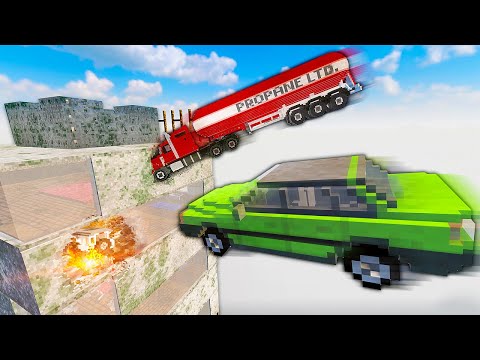 SLAMMING Cars Into a Building From a CLIFF - Teardown Mods Gameplay