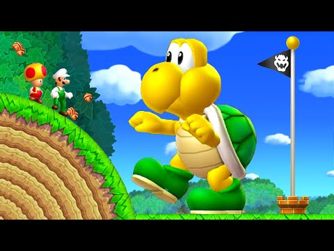New Super Luigi U Co-Op Walkthrough - World 1 - Acorn Plains (2 Player)