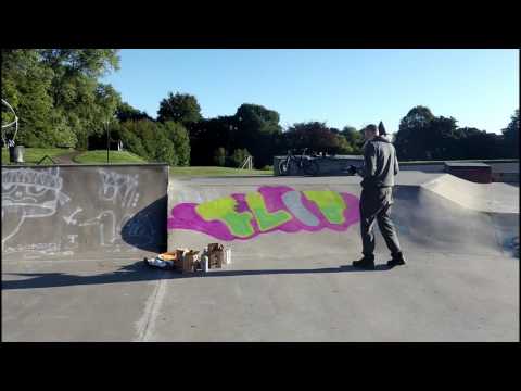 Skate Park Graffiti timelapse- "Flip" 2/10/16