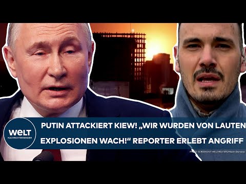 Video Thumbnail: UKRAINE-KRIEG: Putin attackiert Kiew! "Wurden von lauten Explosionen wach!" Reporter erlebt Angriff!