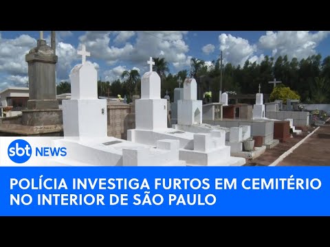 Polícia investiga furto de itens de cemitério no Interior de São Paulo | #SBTNewsnaTV (11/01/24)