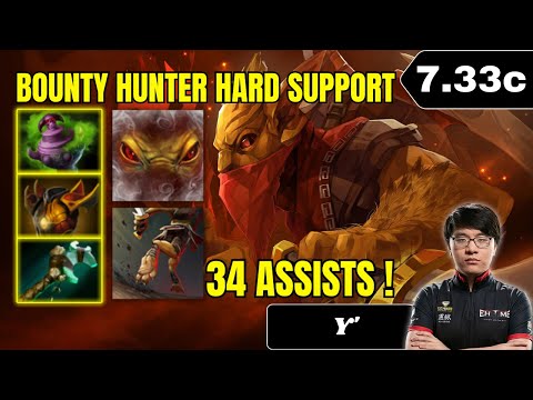 PATCH 7.33c - y' Bounty Hunter Hard Support Gameplay - Dota 2 Full Match Gameplay