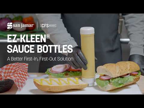 EZ-KLEEN Sauce Bottle w/ Blue Valve, High Viscosity, 6 pack 24 oz., Carlisle Foodservice 857324L