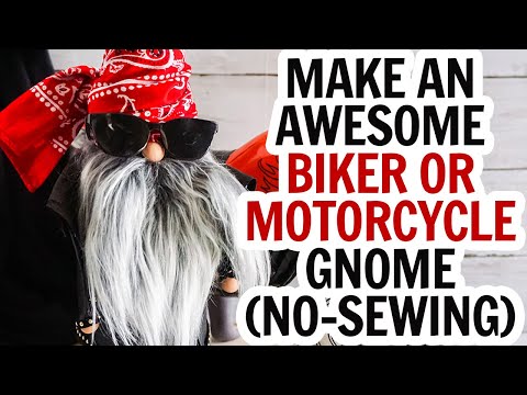 The BEST Biker Gnome / Motorcycle Gnome / Harley Davidson Gnome / ZZ Top Gnome / Gnome in Sunglasses