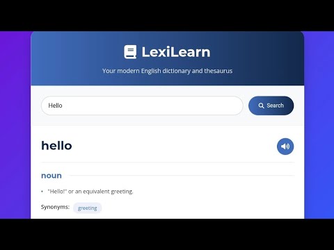 English Dictionary Project Using Html Css Javascript Dictionary Web App Tutorial