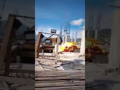 Así se vio el temblor en una construcción en Xela Trabajadores que labora la