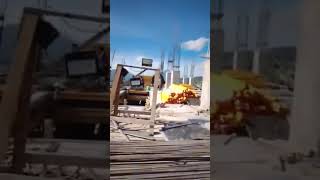 Así se vio el temblor en una construcción en Xela Trabajadores que labora la