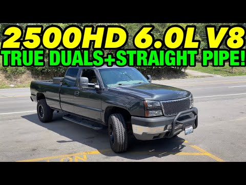 2006 Chevy Silverado 2500HD 6.0L V8 True Dual Exhaust w/ STRAIGHT PIPE!