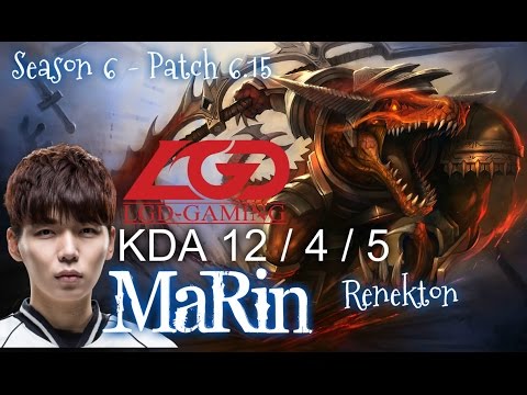 LGD MaRin RENEKTON vs GANGPLANK TOP - Patch 6.15 KR Ranked | League of Legends