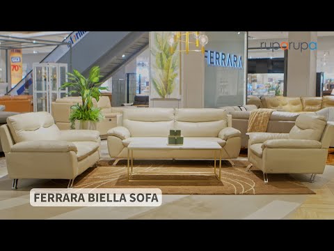 Gambar Ferrara Biella Sofa Kulit 2 Seater - Krem