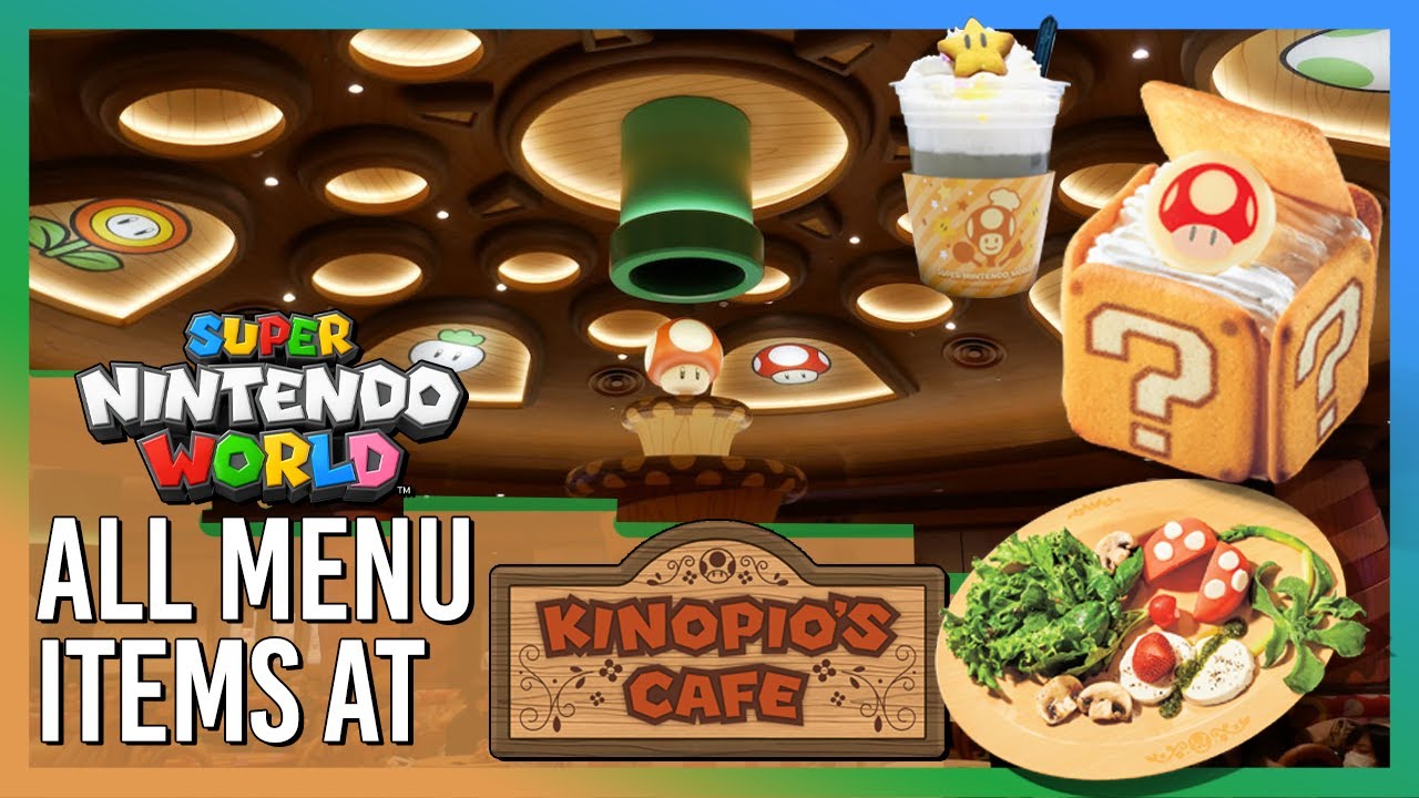 ALL menu items at Kinopio's Cafe in Super Nintendo World - YouTube