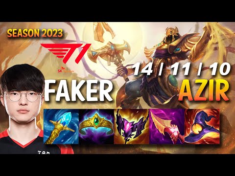 T1 Faker AZIR vs TRISTANA Mid - KR Ranked