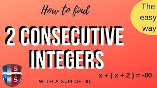 How to find the two consecutive odd integers with a sum of -80
