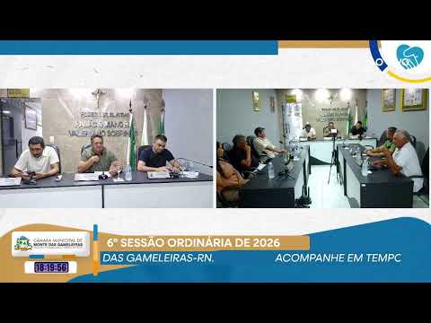 6ª SESSÃO ORDINÁRIA DE 2026.