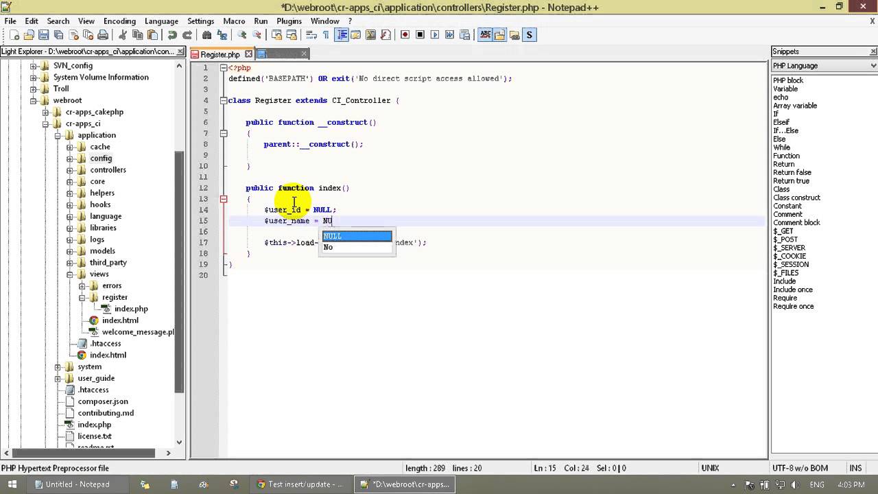 Codeigniter 3 Tutorial 2 - insert/update/delete/select with mysql table part 1/3