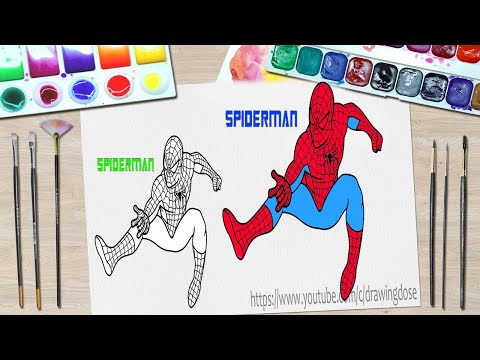 Spiderman Coloring Easy | How to Colors Spiderman | Spiderman Coloring Pages | Coloring Spiderman