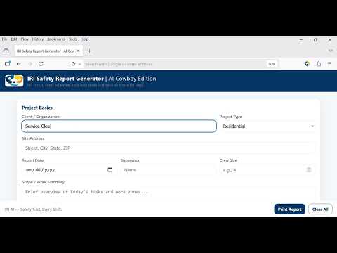 Safety Report Generator demo
