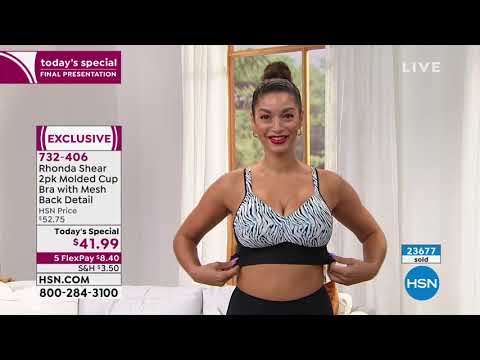 Rhonda Shear 2pack Molded Cup Bra with Mesh Back Detail