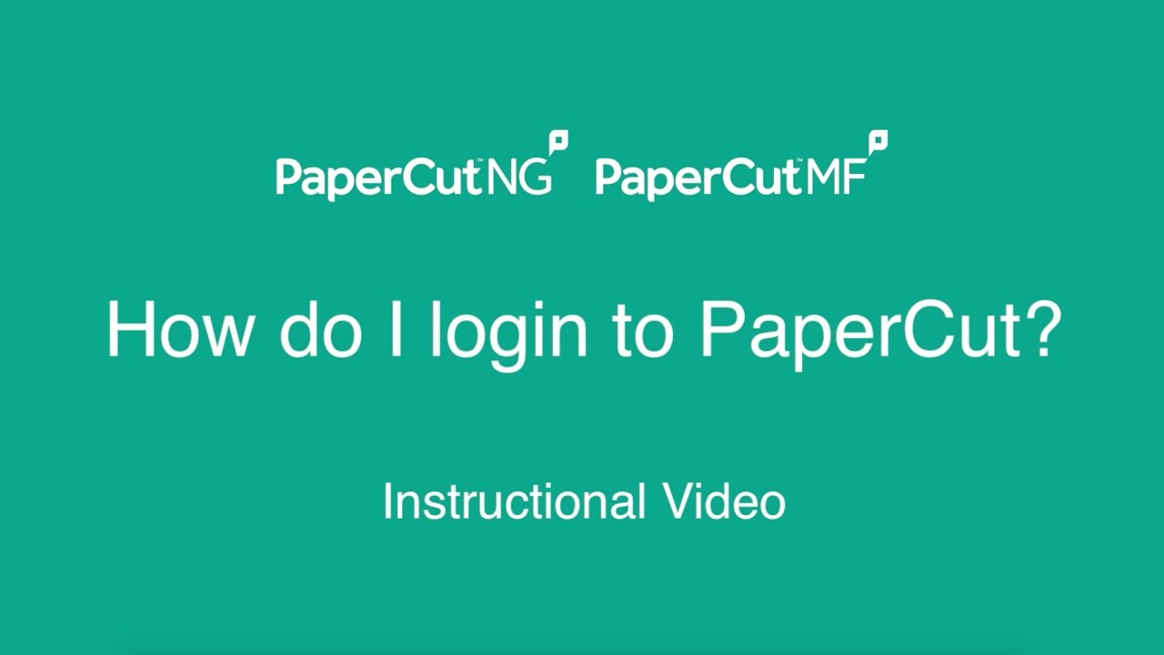 How To Login to PaperCut