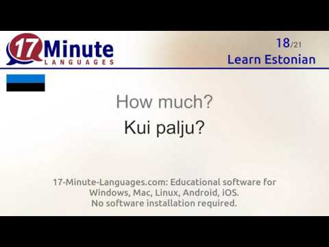 Learn Estonian (free language course video)