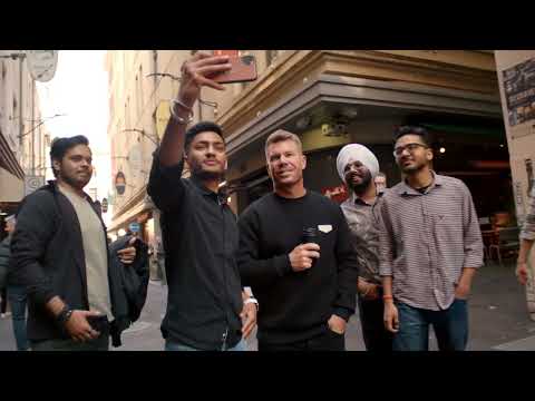 David Warner shows off his 'backyard' as he welcomes Indian travellers to Australia