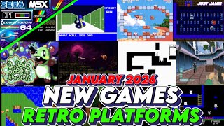 Brand New Retro Platform Games January 2026 (Time Stamps) #homebrewgames #retrogames #retrogaming