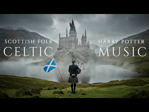 Harry Potter Soundtrack as Scottish Folk & Celtic Music + Rain Ambience | Hogwarts Highlands