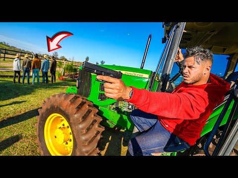 ATIREI NOS MEUS AMIGOS ESCONDIDO COM AIRSOFT DENTRO DO TRATOR KKKKKK